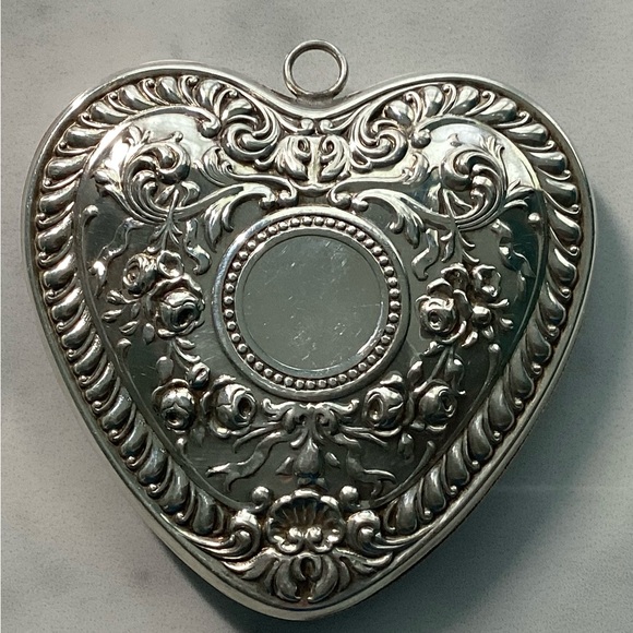 Vintage Silver Heart Ornament - Picture 1 of 5
